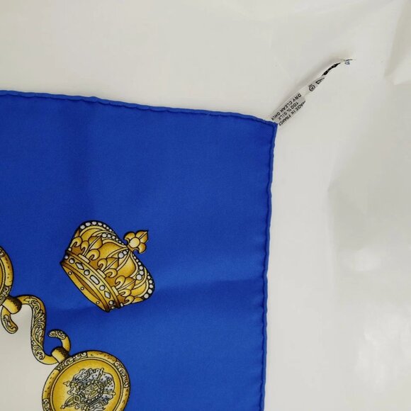 Hermes scarf Carre 90 Les Tambours Blue Silk100% 279-071525 - Picture 7 of 9